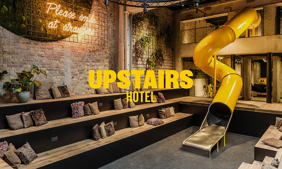 Stunning Branding and Interior Concept of Upstairs Hotel